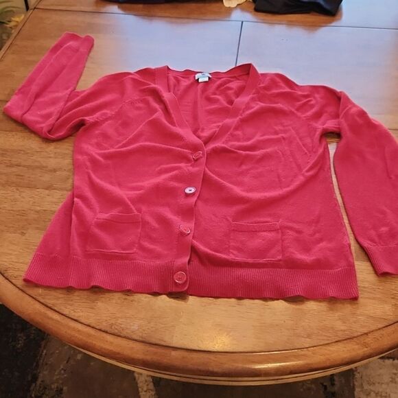 5/$15 Worthington red sweater cardigan women's large - Picture 1 of 6